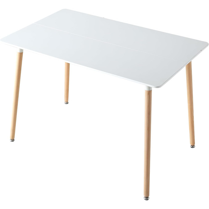 GrandCA Комплект обідньої групи для дому (6 стільців + стіл), для вітальні, кухні, офісу, колір бежевий та білий