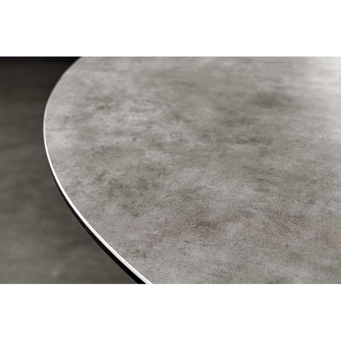 Округлий обідній стіл Riess Ambiente Alpine, 120 см, антрацитова кераміка, чорне металеве підстав'я, на 6 осіб