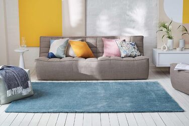 М'який м'який волохатий килим Esprit, ідеально підходить для віталень, спалень і дитячих кімнат LOFT (Синій, 80 х 150 см)