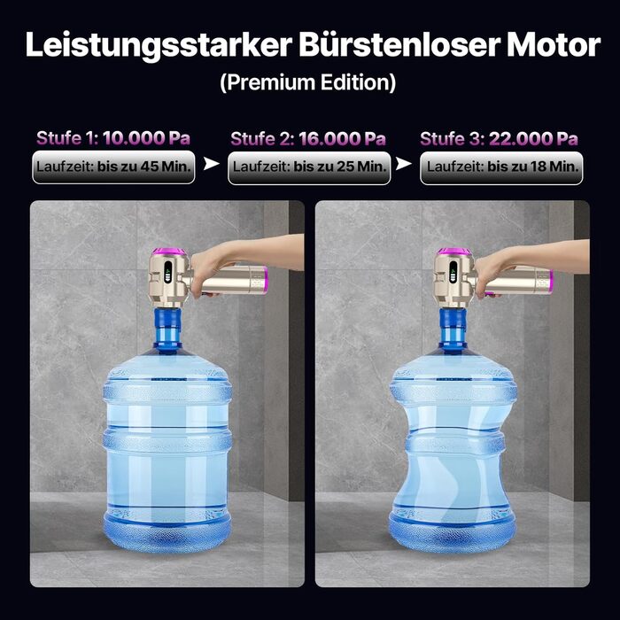 Акумуляторний ручний пилосос Piwaal 4-в-1, безщітковий мотор 22000Па, з повітродувкою 220000 об/хв, для авто, дому, офісу та комп'ютера, сріблястий