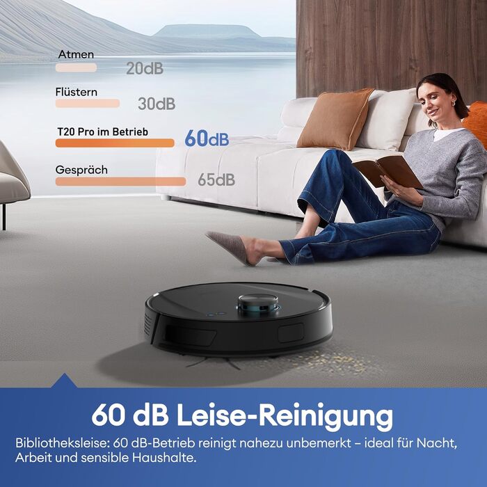 Робот-пилосос Ultenic T20 Pro з функцією миття, 8000 Па, док-станція 3,5 л, для шерсті тварин та килимових покриттів, AI-лазерне уникнення перешкод, керування через додаток