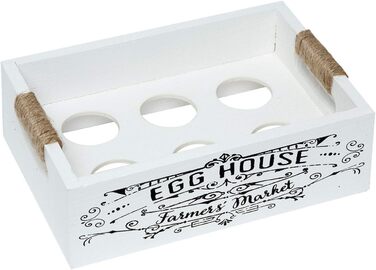 Підставка для яєць Clayre & Eef 6H1396 Vintage, 6 яєць, дерев'яна коробка