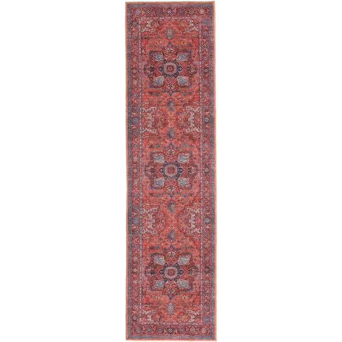 Килим RugVista, Georgia Oriental, Прямокутник, Низький ворс, Oeko-TEX, Червоний/Рожевий, 80x300, Тільки хімчистка