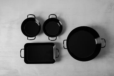 Сковорода для гурманів 30, CLASSIC - ЧОРНА ЕМАЛЬ, діаметр 30 см, висота 7,9 см, емаль, чорна, сковорода для подачі, сковорода для гурманів, індукційна, 0603-022