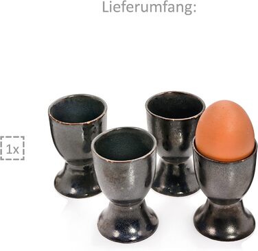 Чашки для яєць SINGER Tombey керамічні 4 шт чорні