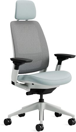 Ергономічне офісне крісло Steelcase Series 2 з LiveBack, 4D підлокітниками, підголівником, Storm Horizon