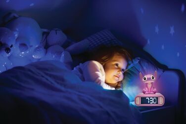 Дитячий ліхтарик-годинник Disney Stitch Angel RL800D1, рожевий - будильник з мелодіями та підсвічуванням LCD