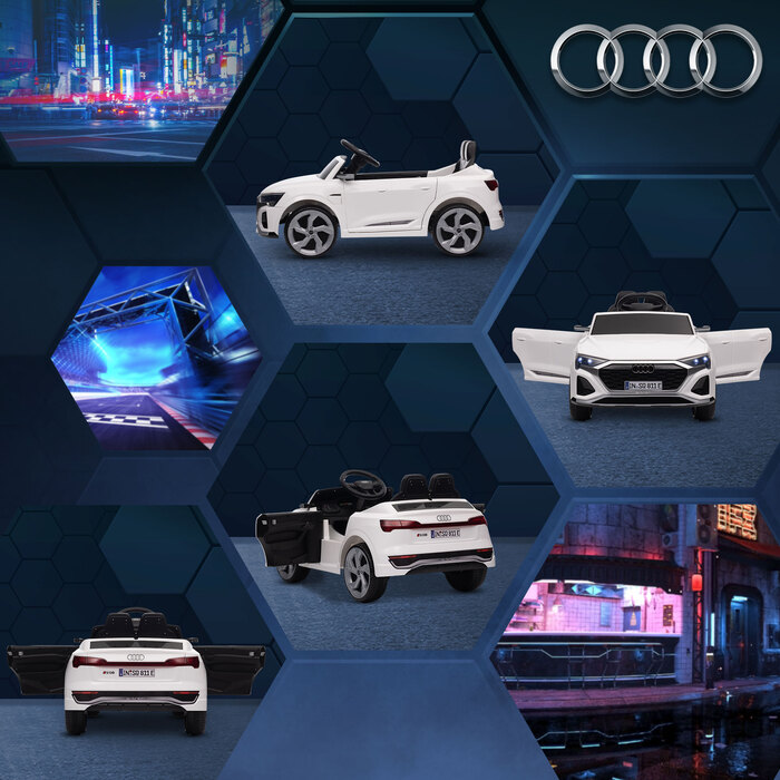 Електромобіль для дітей AIYAPLAY, Audi Q8, 12V, швидкість 3-5 км/год, пульт дистанційного керування, фари, музика, білий