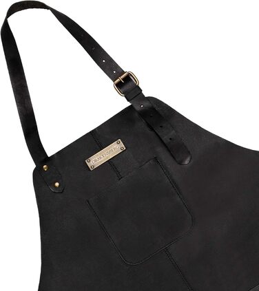 Чоловіча шкіряна фартух для грилю Drakensberg 'Bob', ручної роботи, вінтажний чорний колір