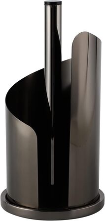 Тримач для кухонного рулону Echtwerk, тримач рулону для кухонних рушників, тримач рулону паперу з нержавіючої сталі, легко відривається, зручний у використанні, стоячий, міцний, 15,5 x 33 см (чорне видання)