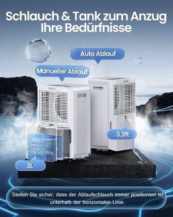 Електричний осушувач повітря 20л/день з цифровим дисплеєм, таймером та підключенням до каналізації. Для дому, підвалу та вітальні.