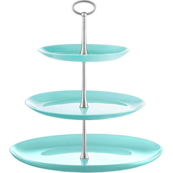Стійка для фруктів AMBITION Valencia: 3 яруси, скло, нержавіюча сталь, ⌀32 см