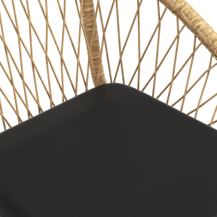 Набір садових меблів з ротангу, 2 крісла та стіл, жовтий