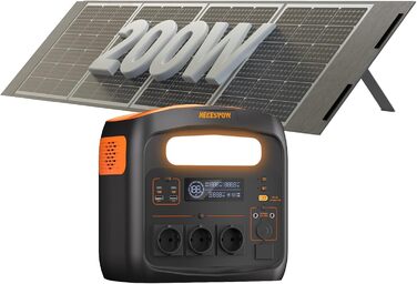 Портативна електростанція NECESPOW N1500+200W: 1102.5Wh, LiFePO4, 1500W (3000W пік), чиста синусоїда, для дому та відпочинку на природі