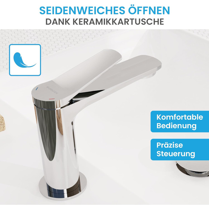 Змішувач для умивальника Bächlein Aldeya, чорний матовий, з монтажним комплектом