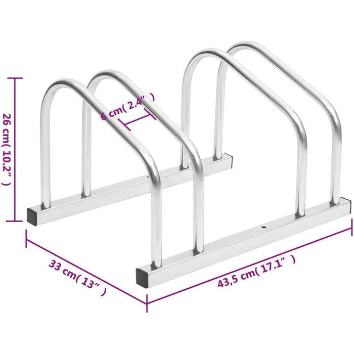 Кріплення для велосипедів, Кріплення для велосипедів для 2 велосипедів Захист від крадіжки, Велосипедна стійка для паркування для гаражного саду, Підлогова підставка, Оцинкована сталь 2 Сталь
