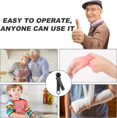 Набір 7-в-1: відкривачка для пляшок, вина та банок для людей похилого віку з артритом, мультифункціональний магнітний відкривач кришок (білий, чорний)