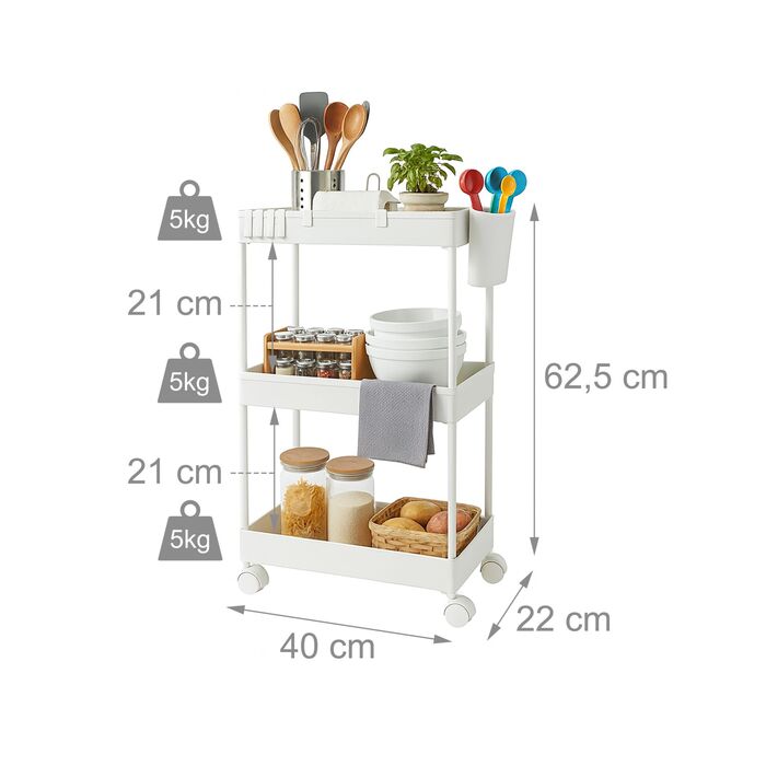 Трьох'ярусна візок Relaxdays