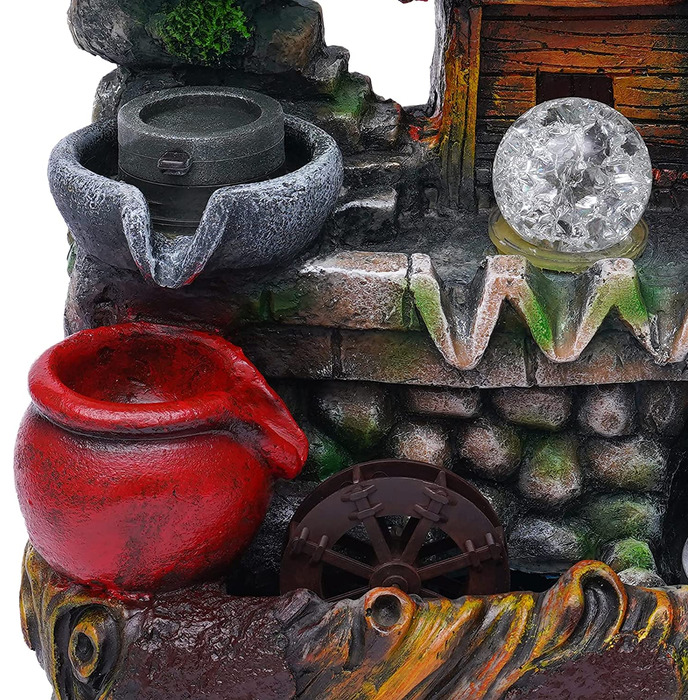 Кімнатний фонтан з LED підсвіткою - настільний фонтан, водоспад, фонтан з туманом для дому та офісу