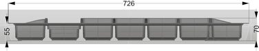 Лоток для столових приборів Lana 80 висувних ящиків, 473,5x726 мм, сріблястий