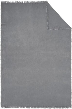 Суміш бавовни, м'яка, легка та придатна для прання, покривало з бахромою (130 x 170 см, темно-сірий), 220x250