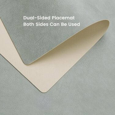 Набір серветок YIHELU 6 шт. з штучної шкіри, вологостійкі, неслизькі, легко миються, для кухні та їдальні, м'ятно-зелені/кремові