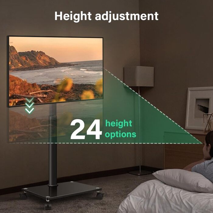 Підставка для телевізора на колесах FURWOO: поворотна, мобільна, для 27-60