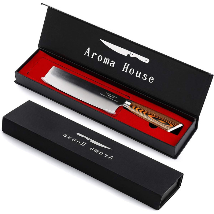 Японський ніж Nakiri 7 дюймів: професійний кухонний ніж для овочів з нержавіючої сталі з високим вмістом вуглецю