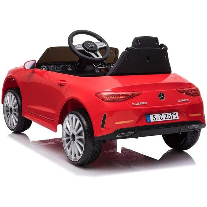 Дитячий електромобіль Mercedes CLS 350 AMG Babycar, ліцензія, 12V акумулятор, шкіряні сидіння, дистанційне керування, MP3, червоний