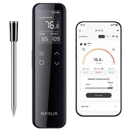 Термометр для гриля та м'яса з Wi-Fi та Bluetooth BFOUR: 6 датчиків, IP67, 2600mAh, керування через додаток