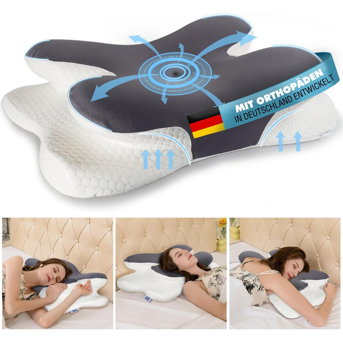 Ортопедична подушка для шиї IDEA з Memory Foam, для дорослих, з підтримкою шиї, Travel Neck Pillow