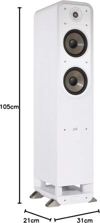 Підлогова акустика Polk Audio Signature S55E, HiFi, пасивна, 20-200 Вт, 8 Ом, 40 Гц-40 кГц, біла (шт)