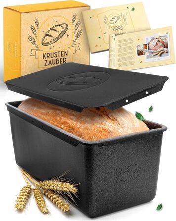 Форма для випікання хліба з кришкою та кошиком для підйому тіста - Robuste 28см, чавун. Ідеальна для випікання хліба, тостів, кексів. Чавунний горщик для випікання хліба, форма для хліба, аксесуари для випікання.