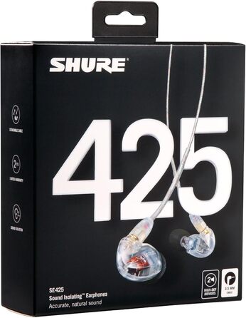 Звукоізоляційні навушники-вкладиші Shure SE425-CL з Dual HD MicroDrivers, прозорі безбарвні