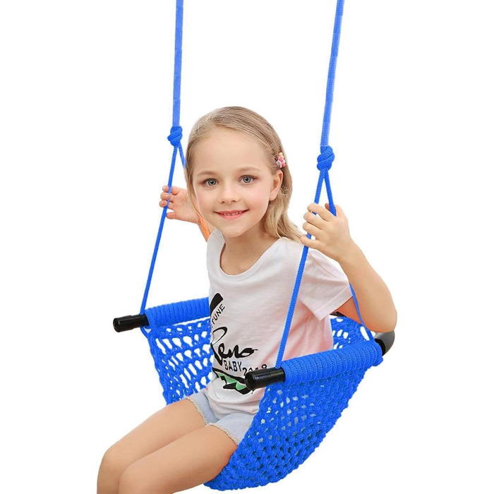 Дитяча гойдалка - гойдалка для дому та вулиці, підвісна гойдалка для дітей, блакитна