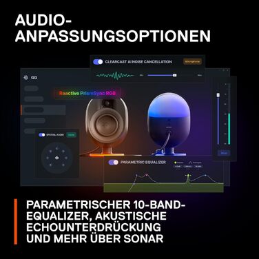 SteelSeries Arena 7 - 2.1-канальна акустична система для геймінгу з RGB підсвічуванням, чорна