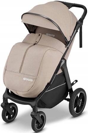Дитячий прогулянковий візок Sirocco Maxelle: великі колеса 28 см, великий капюшон, амортизація