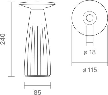 LED-лампа SIGOR Nuflair на акумуляторі з вазою для квітів, золота, IP54, 24 см, 12 год роботи, для дому та саду