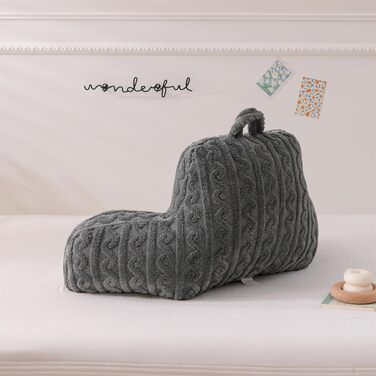 Підголовник Aimuan для відпочинку в ліжку з підтримкою спини та підлокітниками (сірий)