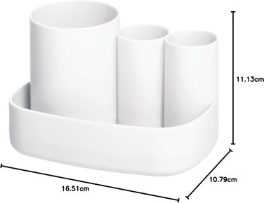 iDesign Набір для ванної кімнати Badezimmer Set, 4 шт: мильниця, тримач для зубних щіток, дозатор ватних дисків, піднос з пластику. Аксесуари для ванної кімнати, органайзер для стільниці