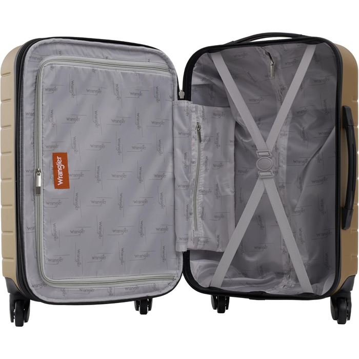 Набір валіз Wrangler Smart з тримачем для напоїв та USB-портом, 2 шт. (дерев'яний дрон)