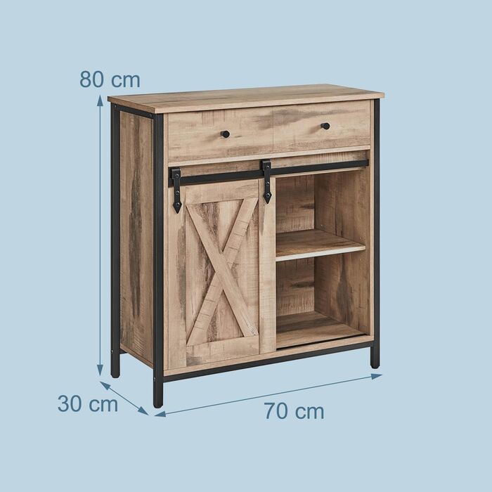 Тумбочка Relaxdays E1-MDF 80x70x30 см