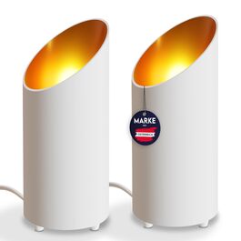 LED прожектор для підлоги (2 шт) білий 6W, напольний світильник для непрямого освітлення вітальні, з лампою GU10 230V, тепле біле світло 2700K