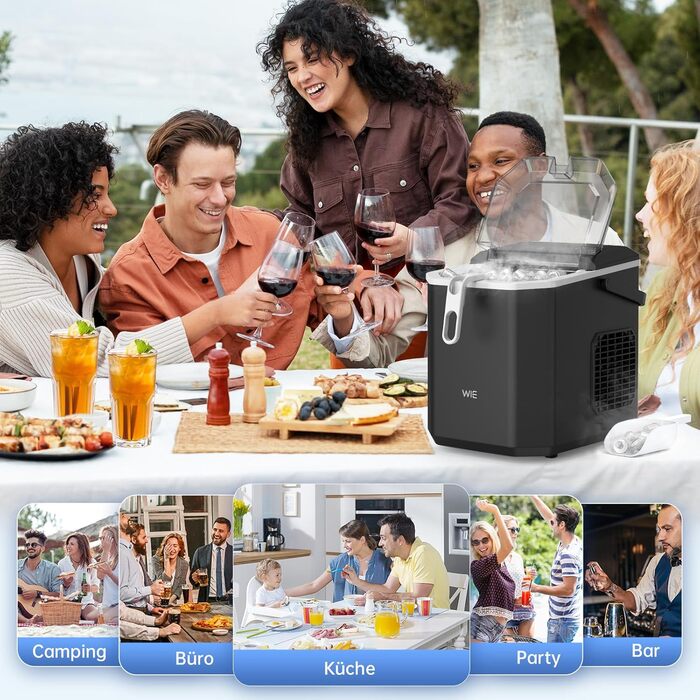 Машина для приготування льоду Ice Maker 1.3л, чорна, для кухні, офісу, барів, вечірок. Швидке приготування 9 кубиків за 6 хвилин, самоочищення, тиха робота.