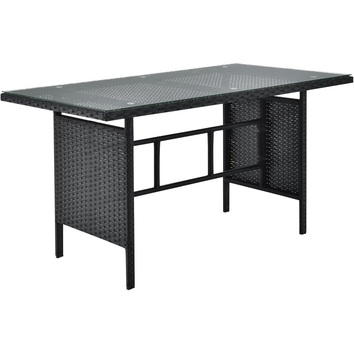 Садовий кутовий диван SVITA Monroe з ротангу (поліротанг) чорного кольору - комплект меблів для відпочинку