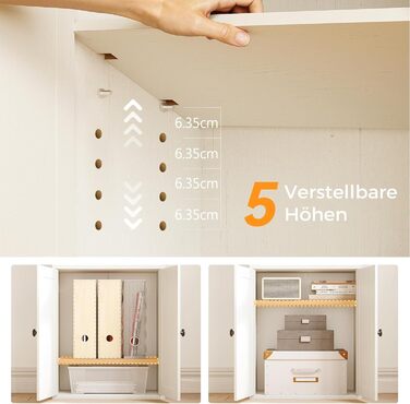 Стелаж Coleshome з дверцятами та шухлядами: 5 полиць, 48x24x164.2 см, білий