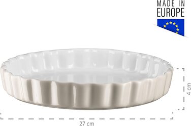 Серія MSER 931142 Kitchen Time, Форма для тарталеток, Форма для пирога з заварним кремом, кругла форма для випічки, стійка до подряпин і порізів, діаметром 27 см, Керамічна, (сірий)