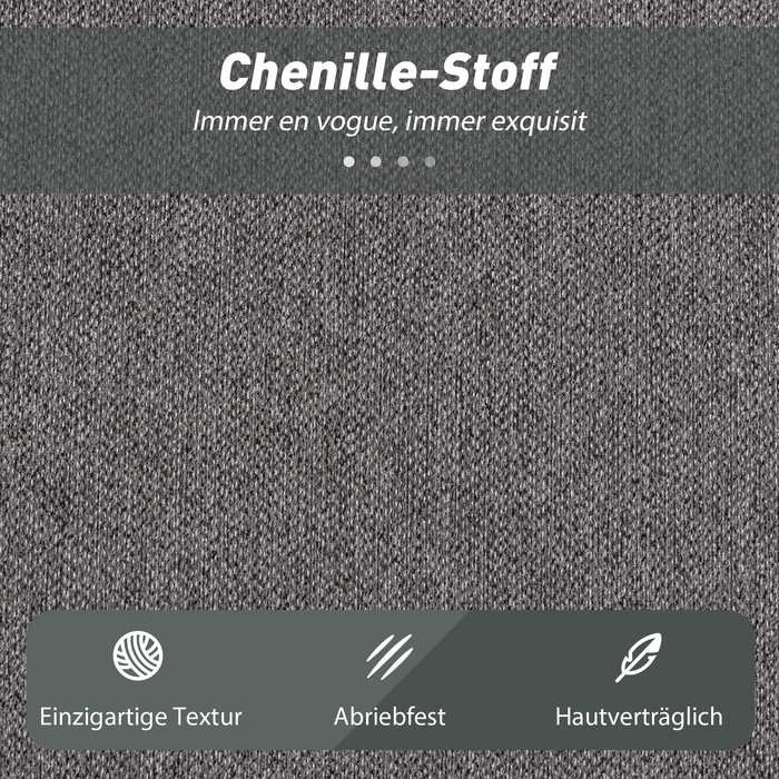 Диван-ліжко HOMCOM на 2 особи з пінополіуретаном, розкладний диван з широкими підлокітниками, 2 подушки, максимальне навантаження 360 кг, сірий