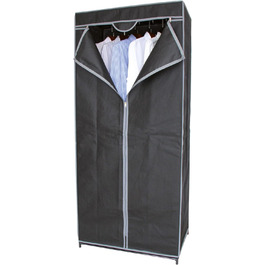 Шафа для одягу Spetebo тканинна темно-сіра - 160x70 см - Мобільна складна шафа для одягу