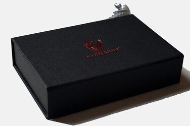 Праска для попільнички для сигар GERMANUS, чорний алюміній в подарунковій коробці